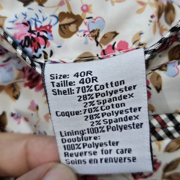 Paisley & Grey Skinny Fit Black White Red Checked Suit Coat Jacket Size 40R - Picture 9 of 9